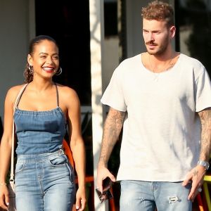 Matt Pokora et sa compagne Christina Milian sont allés déjeuner en amoureux au restaurant Mauro à coté de Fred Segal à West Hollywood. Le 25 octobre 2018.