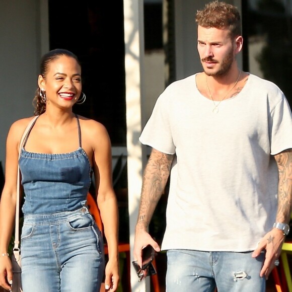 Matt Pokora et sa compagne Christina Milian sont allés déjeuner en amoureux au restaurant Mauro à coté de Fred Segal à West Hollywood. Le 25 octobre 2018.