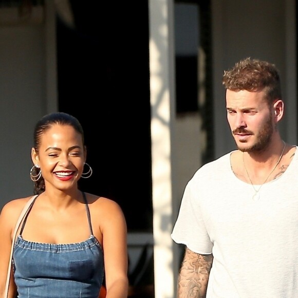 Matt Pokora et sa compagne Christina Milian sont allés déjeuner en amoureux au restaurant Mauro à coté de Fred Segal à West Hollywood. Le 25 octobre 2018.