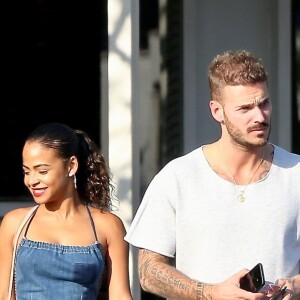 Matt Pokora et sa compagne Christina Milian sont allés déjeuner en amoureux au restaurant Mauro à coté de Fred Segal à West Hollywood. Le 25 octobre 2018.