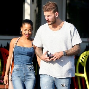 Matt Pokora et sa compagne Christina Milian sont allés déjeuner en amoureux au restaurant Mauro à coté de Fred Segal à West Hollywood. Le 25 octobre 2018.