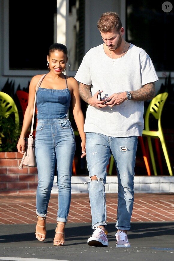 Matt Pokora et sa compagne Christina Milian sont allés déjeuner en amoureux au restaurant Mauro à coté de Fred Segal à West Hollywood. Le 25 octobre 2018.