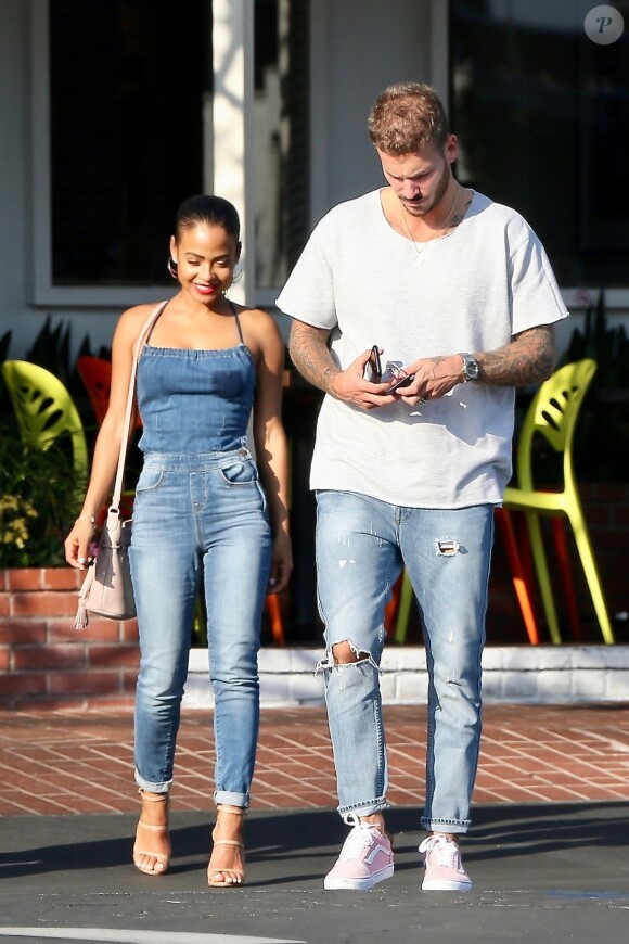 Matt Pokora et sa compagne Christina Milian sont allés déjeuner en amoureux au restaurant Mauro à coté de Fred Segal à West Hollywood. Le 25 octobre 2018.