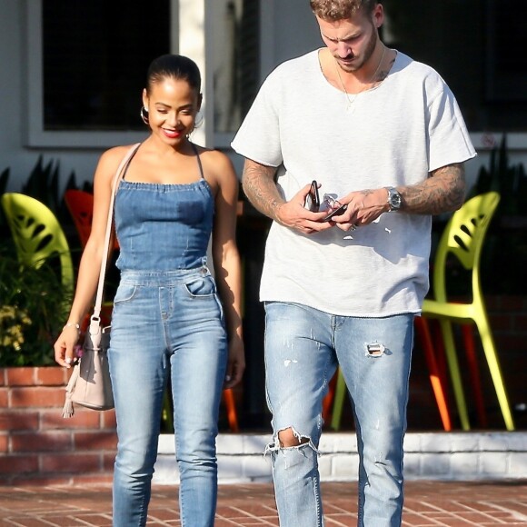 Matt Pokora et sa compagne Christina Milian sont allés déjeuner en amoureux au restaurant Mauro à coté de Fred Segal à West Hollywood. Le 25 octobre 2018.