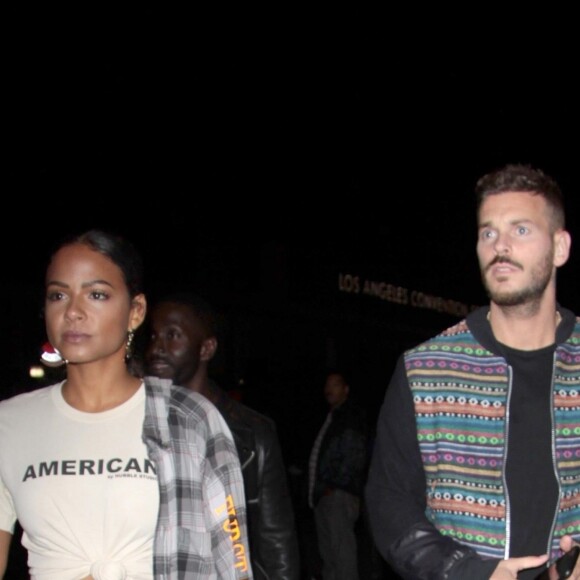 Christina Milian et M. Pokora ( Matt Pokora ) arrivent au concert de Drake à Los Angeles le 15 Octobre 2018.