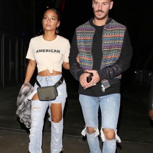 Christina Milian et son compagnon Matt Pokora (M. Pokora) à leur arrivée au concert de Drake et Migos à Los Angeles. Le 14 octobre 2018.