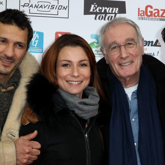 Jennifer Lauret, Bernard Le Coq, Alexandre Thibault, Kamel Belghazi pour "Une famille formidable" - 20ème anniversaire du Festival des Créations Télévisuelles de Luchon, France, le 8 février 2018. © Patrick Bernard/Bestimage