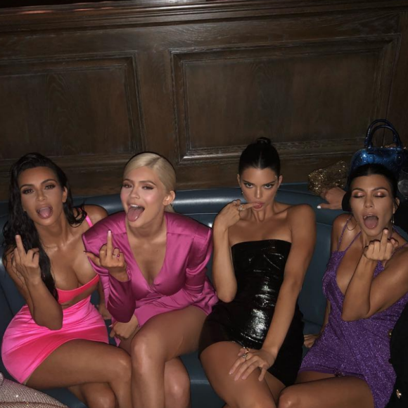 Les soeurs Kardashian-Jenner réunies pour l'anniversaire de Kylie à Los Angeles. Août 2018.