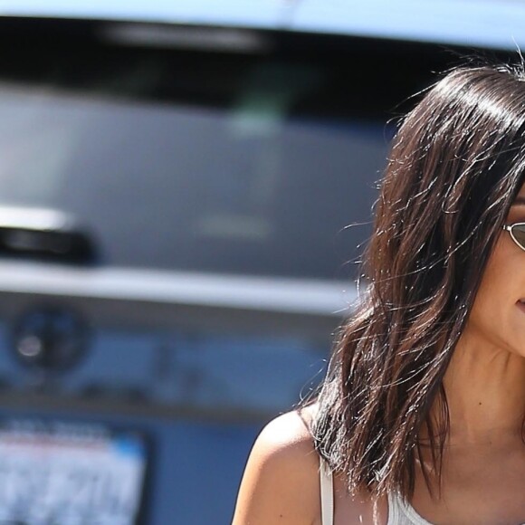 Exclusif - K. Kardashian et Kourtney Kardashian sont allées déjeuner avec leur mère K. Jenner à Los Angeles, le 17 septembre 2018