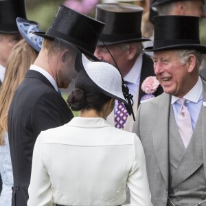 Meghan Markle, duchesse de Sussex, le prince Charles et Camilla Parker Bowles, duchesse de Cornouailles, lors du Royal Ascot 2018 à l'hippodrome d'Ascot dans le Berkshire le 19 juin 2018