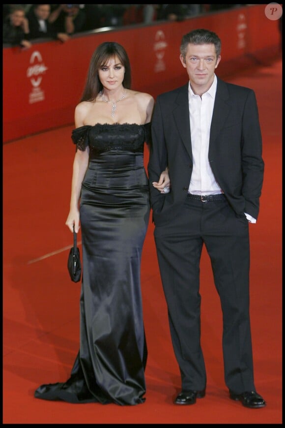Vincent Cassel et Monica Bellucci a Rome, le 23 octobre 2008.