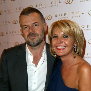 Eric Naulleau et sa femme Veronika à la soiree d'inauguration de l'hotel Sofitel Paris Arc de Triomphe au 14 Rue Beaujon a Paris le 18 septembre 2013.