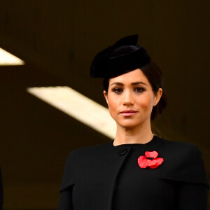 Meghan Markle, duchesse de Sussex (enceinte) lors de la cérémonie du centenaire de l'armistice du 11 novembre 1918 au palais de Whitehall à Londres, Royaume Uni, le 11 novembre 2018.