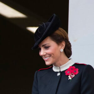 Catherine (Kate) Middleton, duchesse de Cambridge lors de la cérémonie du centenaire de l'armistice du 11 novembre 1918 au palais de Whitehall à Londres, Royaume Uni, le 11 novembre 2018.