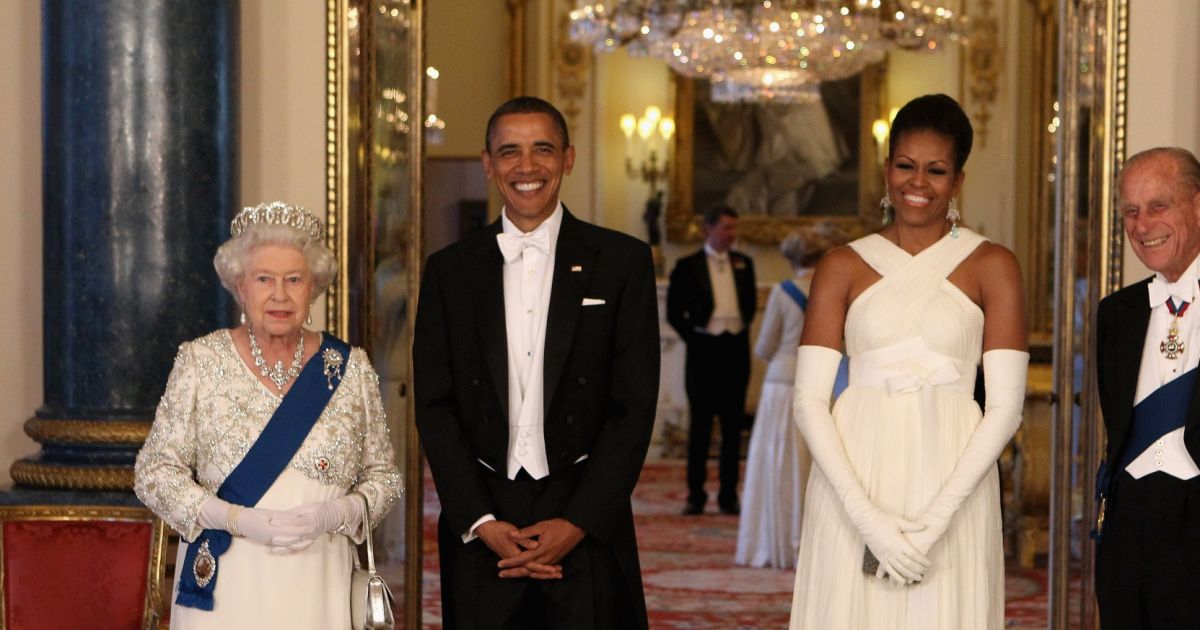 La reine Elizabeth II, Barack Obama, Michelle Obama et le duc d