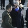José Garcia et Antoine de Caunes - Sorties des obsèques du journaliste, animateur de télévision et animateur de radio français Philippe Gildas en la salle de la Coupole au crématorium du cimetière du Père-Lachaise à Paris, France, le 5 novembre 2018.