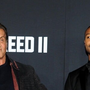 Sylvester Stallone et Michael B. Jordan assistent à l'avant-première de "Creed 2" au AMC Loews Lincoln Square à New York, le 14 novembre 2018.