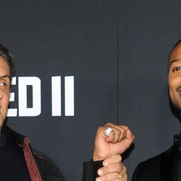 Sylvester Stallone et Michael B. Jordan assistent à l'avant-première de "Creed 2" au AMC Loews Lincoln Square à New York, le 14 novembre 2018.