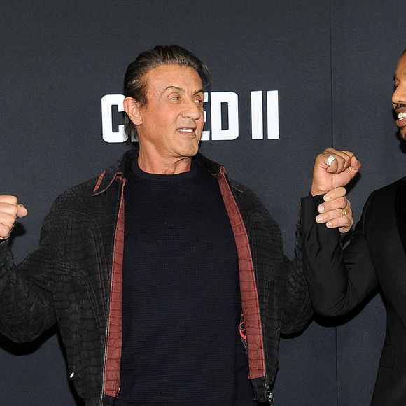 Sylvester Stallone et Michael B. Jordan assistent à l'avant-première de "Creed 2" au AMC Loews Lincoln Square à New York, le 14 novembre 2018.