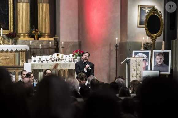 Lukas Krüger - Messe en hommage au DJ Tim Bergling, alias Avicii en l'église Hedvig Eleonora à Stockholm le 16 novembre 2018.
