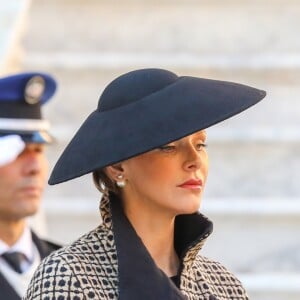 La princesse Charlene de Monaco et le prince Albert II de Monaco au palais princier de Monaco le 19 novembre 2018 lors de la prise d'armes dans le cadre des célébrations de la fête Nationale monégasque. © Dominique Jacovides/PRM/Bestimage