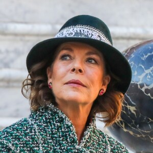 La princesse Caroline de Hanovre au palais princier de Monaco le 19 novembre 2018 lors de la prise d'armes dans le cadre des célébrations de la fête Nationale monégasque. © Dominique Jacovides/PRM/Bestimage