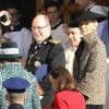Le prince Albert II et la princesse Charlene de Monaco arrivant à la cathédrale Notre-Dame-Immaculée de Monaco lors de la Fête nationale monégasque le 19 novembre 2018. © Dominique Jacovides/Bestimage