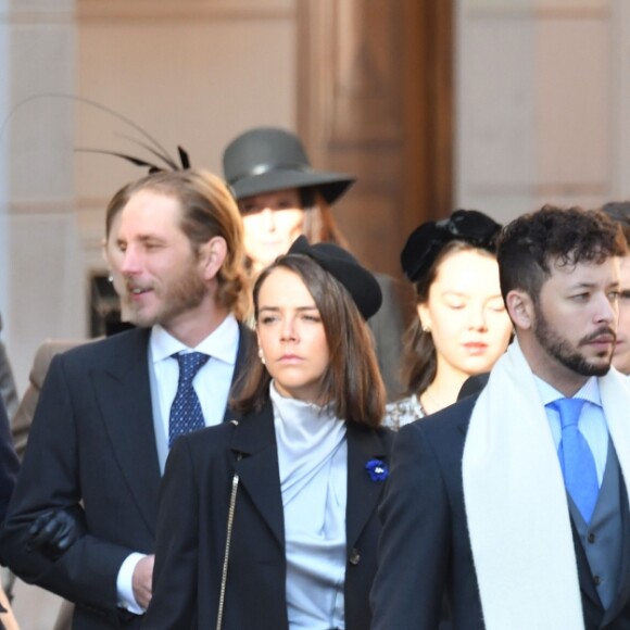 Pauline Ducruet et Louis Ducruet, la princesse Alexandra de Hanovre, Andrea Casiraghi et Tatiana Santo Domingo, Pierre Casiraghi et Beatrice Borromeo la cathédrale Notre-Dame-Immaculée de Monaco lors de la Fête nationale monégasque le 19 novembre 2018. © Dominique Jacovides/Bestimage