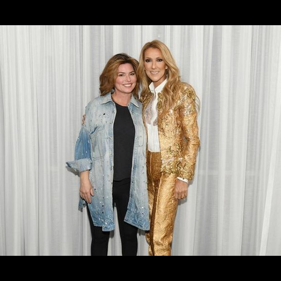 Céline Dion et Shania Twain, dans les loges du Colosseum, à Las Vegas, le 17 novembre 2018