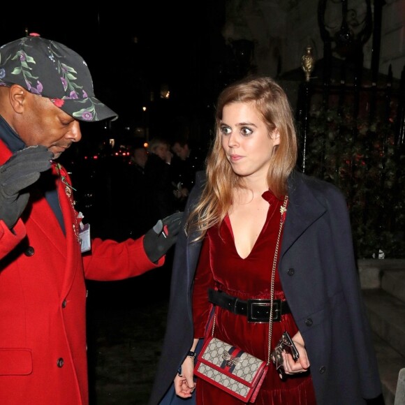La princesse Beatrice d'York à la sortie du club "Annabel's" à Londres, le 7 novembre 2018.