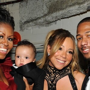 Michelle Obama, Morrocan Cannon, Mariah Carey et Nick Cannon dans les coulisses des BET Honors 2012 au Warner Theatre de Washington, le 14 janvier 2012