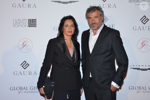 Exclusif - Daniel Lévi et sa compagne Sandrine Aboukrat au dîner caritatif "The Global Gift Initiative" au Carlton Beach Club lors du 71ème Festival International du Film de Cannes, le 11 mai 2018. © CVS/Bestimage