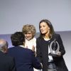 La reine Letizia d'Espagne lors de la 10e édition des prix du groupe bancaire BBVA à Madrid, le 22 novembre 2018