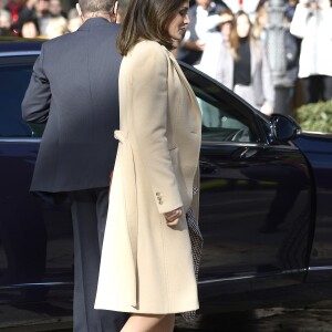 La reine Letizia d'Espagne lors de l'inauguration, avec le roi Felipe VI, du bicentenaire du Musée du Prado à Madrid le 19 novembre 2018.