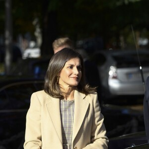 La reine Letizia d'Espagne lors de l'inauguration, avec le roi Felipe VI, du bicentenaire du Musée du Prado à Madrid le 19 novembre 2018.