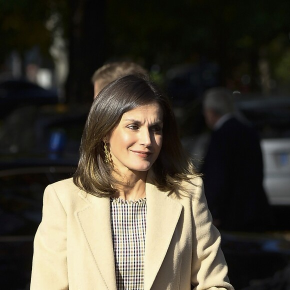 La reine Letizia d'Espagne lors de l'inauguration, avec le roi Felipe VI, du bicentenaire du Musée du Prado à Madrid le 19 novembre 2018.