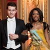 Exclusif - True Whitaker (robe Gaultier Paris) et son cavalier Giacomo Belmondo - Défilé - Débutantes à l'hôtel Shangri-La Hotel, Paris - Le Bal 2018, vingt-sixième édition, Paris, le 24 novembre 2018 © Le Bal / Borde-Jacovides-Moreau / Bestimage Les partenaires du Bal: Payal New York, le joaillier du Bal Shangri-La Hotel, Paris, l'hôtel du Bal Renault, la voiture du Bal Les charités du Bal: Seleni et Enfants d'Asie / Le maquillage: By Terry / Le coiffeur: Alexandre de Paris