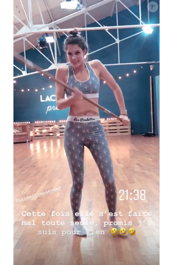 Mercredi 28 novembre 2018, Iris Mittenaere pas tout à fait remise de sa blessure au dos, à quelques jours de la grande finale de "Danse avec les stars 9" (TF1).