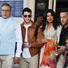 Nick Jonas et sa fiancé Priyanka Chopra, accompagnés par son frère Joe Jonas et sa fiancé Sophie Turner arrivent à l'aéroport de Jodhpur en Inde, le 28 novembre 2018.