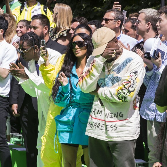Kim Kardashian et Kanye West - Défilé de mode printemps-été 2019 "Louis Vuitton" à Paris. Le 21 juin 2018 © Olivier Borde / Bestimage
