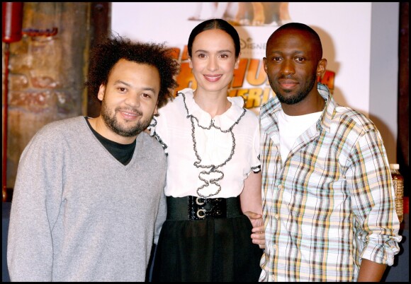 Fabrice Eboué, Amelle Chahbi et Thomas Ngijol à Paris en mars 2009.
