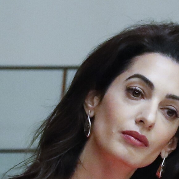 Amal Clooney Alamuddin participe à la conférence de presse Behind Bars: Undermining Justice and Democracy à New York, le 28 septembre 2018