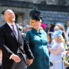 MIke Tindall et sa femme Zara Phillips Tindall (enceinte) - Les invités arrivent à la chapelle St. George pour le mariage du prince Harry et de Meghan Markle au château de Windsor, Royaume Uni, le 19 mai 2018.