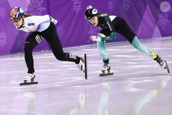 Shim Suk-hee lors des Jeux olympiques d'hiver de PyeongChang le 20 février 2018.