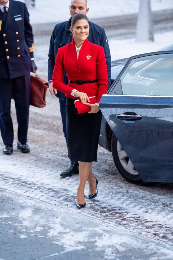 La princesse Victoria de Suède lors d'un séminaire sur le droit de vote au Parlement suédois à Stockholm le 17 décembre 2018.