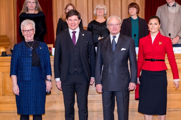 La princesse Victoria de Suède lors d'un séminaire sur le droit de vote au Parlement suédois à Stockholm le 17 décembre 2018.