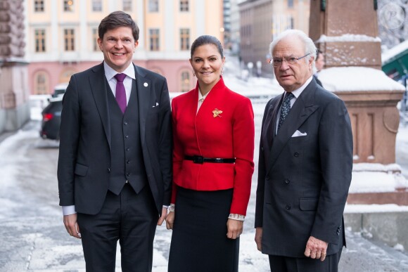 La princesse Victoria de Suède lors d'un séminaire sur le droit de vote au Parlement suédois à Stockholm le 17 décembre 2018.