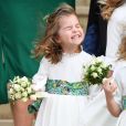 Theodora Williams, la fille de Robbie Williams - Sorties après la cérémonie de mariage de la princesse Eugenie d'York et Jack Brooksbank en la chapelle Saint-George au château de Windsor le 12 octobre 2018.