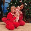 April Love Geary, sa fille Mia Love et le fils de Robin Thicke, Julian. Décembre 2018.