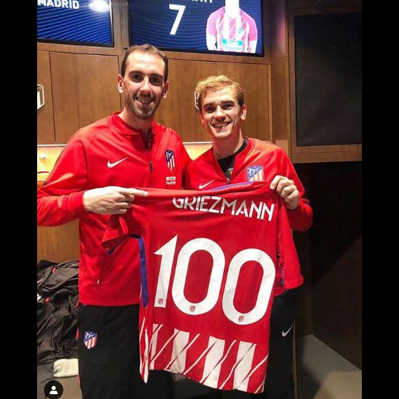 Diego Godin et Antoine Griezmann sur Instagram le 1er mars 2018.